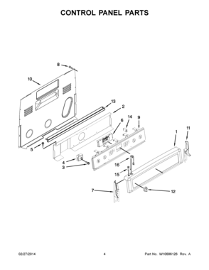 03 - CONTROL PANEL PARTS Diagram and Parts List for YMER8800DH0  Maytag Range