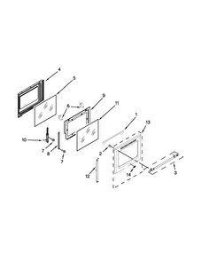 Door Parts Diagram and Parts List for MGR8700DB1  Maytag Range