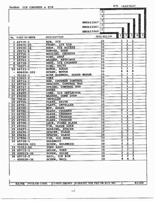 Ice Crusher/bin Page 2 Diagram and Parts List for HMG621860  Admiral Refrigerator