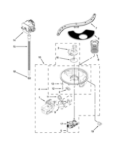 Pump, Washarm And Motor Parts Diagram and Parts List for JDB8700AWS3  Jenn-Air Dishwasher