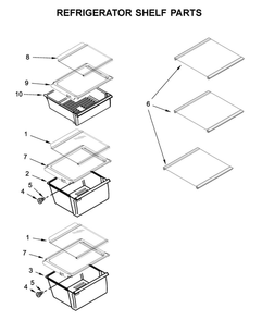 Refrigerator Shelf Parts Diagram and Parts List for 5GRS315NHM00  Maytag Refrigerator