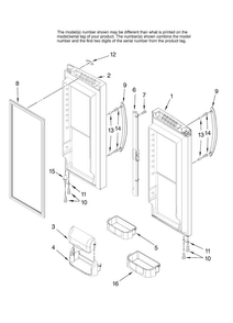 Refrigerator Door Parts Diagram and Parts List for MFD2562VEW10  Maytag Refrigerator
