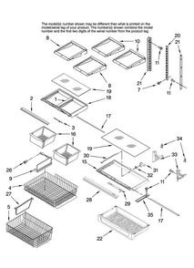 Shelf Parts Diagram and Parts List for ABR2233FES12  Amana Refrigerator