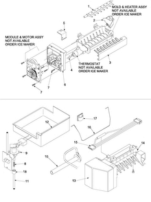 Optional Ice Maker Kit Ic11b P1328003w Diagram and Parts List for ABB2527DEB2  Amana Refrigerator