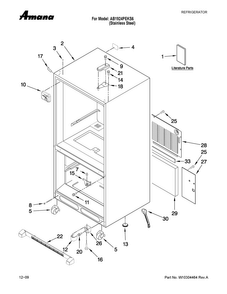 Cabinet Parts Diagram and Parts List for AB1924PEKS6  Amana Refrigerator