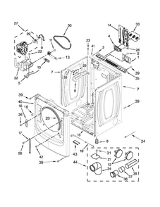 Cabinet Parts Diagram and Parts List for MED6000XR1  Maytag Dryer