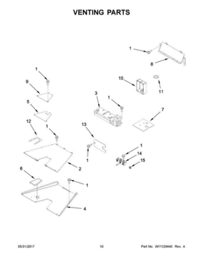 06 - Venting Parts Diagram and Parts List for JDRP536WP03  Jenn-Air Range