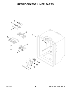 Refrigerator Liner Parts Diagram and Parts List for MBL1957FEZ09  Maytag Refrigerator