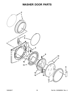 09 - Washer Door Parts Diagram and Parts List for MLG22PRAWW0  Maytag Washer Dryer Combo