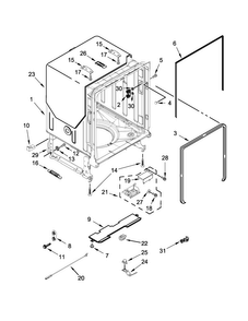 Tub And Frame Parts Diagram and Parts List for MDB5969SDH1  Maytag Dishwasher