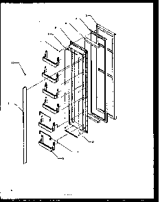 Freezer Door Diagram and Parts List for SXI20NL-P1162903WL  Amana Refrigerator
