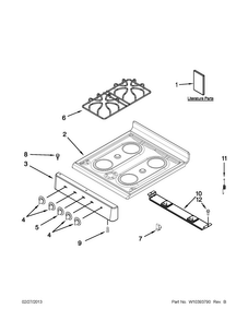 Cooktop Parts Diagram and Parts List for AGP200VDW0  Amana Range