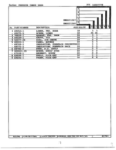 Freezer Inner Door Page 2 Diagram and Parts List for 621260  Admiral Refrigerator