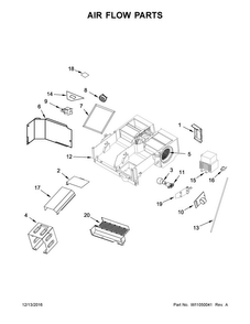 Air Flow Parts Diagram and Parts List for MMV5219FW0  Maytag Microwave