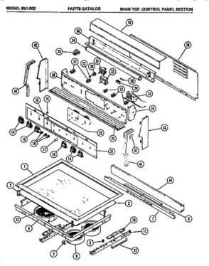 02 - Main Top Diagram and Parts List for 651002  Litton Microwave Oven Combo