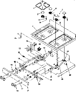 Main Top Diagram and Parts List for ARG7300W-P1143320NW  Amana Range