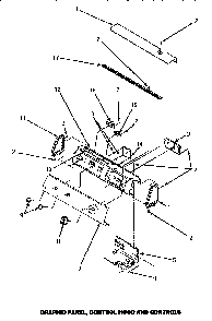 Graphic Panel, Control Hood & Controls Diagram and Parts List for LEM547L-P1176706WL  Amana Dryer