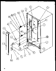 Cabinet Back Diagram and Parts List for TZ21Q2W-P1111713WW  Amana Refrigerator