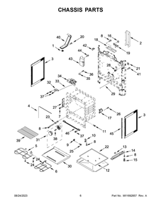 Chassis Parts Diagram and Parts List for MER6600FZ6  Maytag Range
