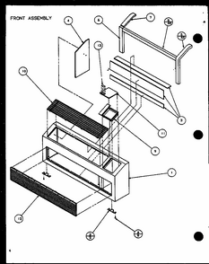 Front Assembly (pth15350edg/p1113204r) (pth12350edg/p1113205r) Diagram and Parts List for 230V,40KW  Amana Air Conditioner
