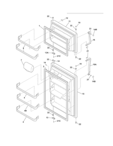 Doors Diagram and Parts List for CRT185HLB6  Crosley Refrigerator