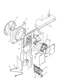 Fan And Control Assembly Diagram and Parts List for TE11085W2-TE11085W2  Amana Air Conditioner