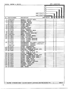 Motor And Drive Page 2 Diagram and Parts List for LNC7749A77  Maytag Dryer
