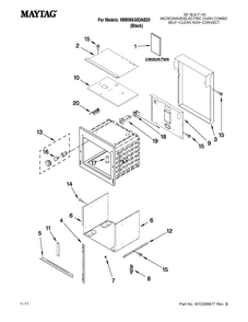 Oven Parts Diagram and Parts List for MMW5530DAB20  Maytag Microwave Oven Combo