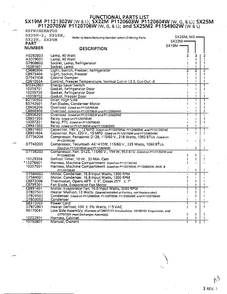 Functional Parts List Diagram and Parts List for SX22M  Amana Refrigerator
