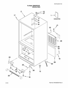 Cabinet Parts Diagram and Parts List for GB6526FEAS5  Maytag Refrigerator