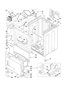 Cabinet Parts Diagram and Parts List for MEDX600XW0  Maytag Dryer