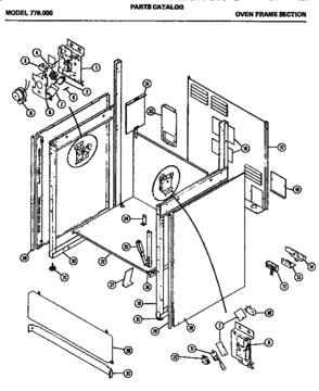 03 - OVEN FRAME SECTION Diagram and Parts List for 776000  Maytag Microwave Oven Combo
