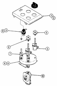 Control Assembly Diagram and Parts List for 629CG200  Kenmore Cooktop