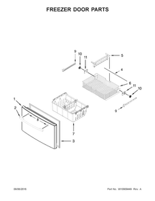 Freezer Door Parts Diagram and Parts List for AFI2539ERB01  Amana Refrigerator