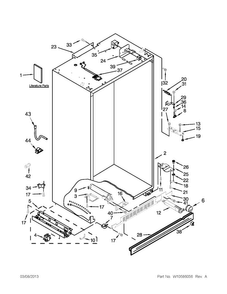 Cabinet Parts Diagram and Parts List for JS42PPDUDB15  Jenn-Air Refrigerator