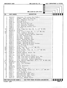 Unit Compartment And System Page 2 Diagram and Parts List for 21804A  Admiral Refrigerator