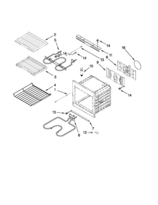 Internal Oven Parts Diagram and Parts List for JJW2730WS00  Jenn-Air Wall Oven