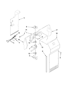 Air Flow Parts Diagram and Parts List for ASD2522WRW04  Amana Refrigerator