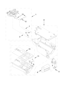 Dispenser Parts Diagram and Parts List for MHW7100DC0  Maytag Washer