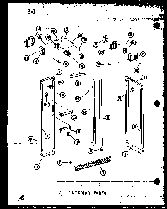 Interior Parts Diagram and Parts List for SRI19E-1-C-P74870-16WC  Amana Refrigerator