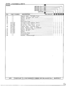 Cylinder And Drive Page 3 Diagram and Parts List for 7430A REV D Norge Dryer