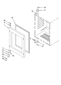 Door Parts Diagram and Parts List for JUB248LBCX00  Jenn-Air Wine and Beverage Cooler