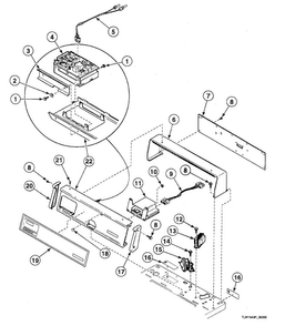 Control Panel Diagram and Parts List for SWTF20QN  Speed Queen Washer