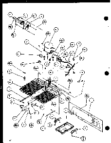 Machine Compartment Panasonic Compressor Diagram and Parts List for SLD25MBG-P1121103WG  Amana Refrigerator