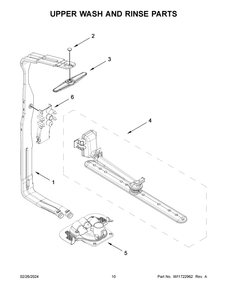Upper Wash And Rinse Parts Diagram and Parts List for MDB7959SKZ3  Maytag Dishwasher