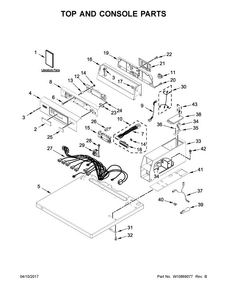 Top And Console Parts Diagram and Parts List for MDE20PDAGW0  Maytag Dryer