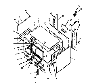 Cabinet Assembly For 36" Models Diagram and Parts List for RBK22AA093M-P1142910NW  Caloric Range