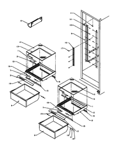 Ref Shelving And Drawers Diagram and Parts List for SZD27NE-P1162410WE  Amana Refrigerator