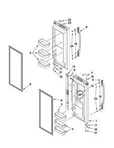 Refrigerator Door Parts Diagram and Parts List for MFI2665XEB5  Maytag Refrigerator