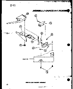 Switch And Bracket Assembly Diagram and Parts List for TAA800 P75751-7W Amana Dryer